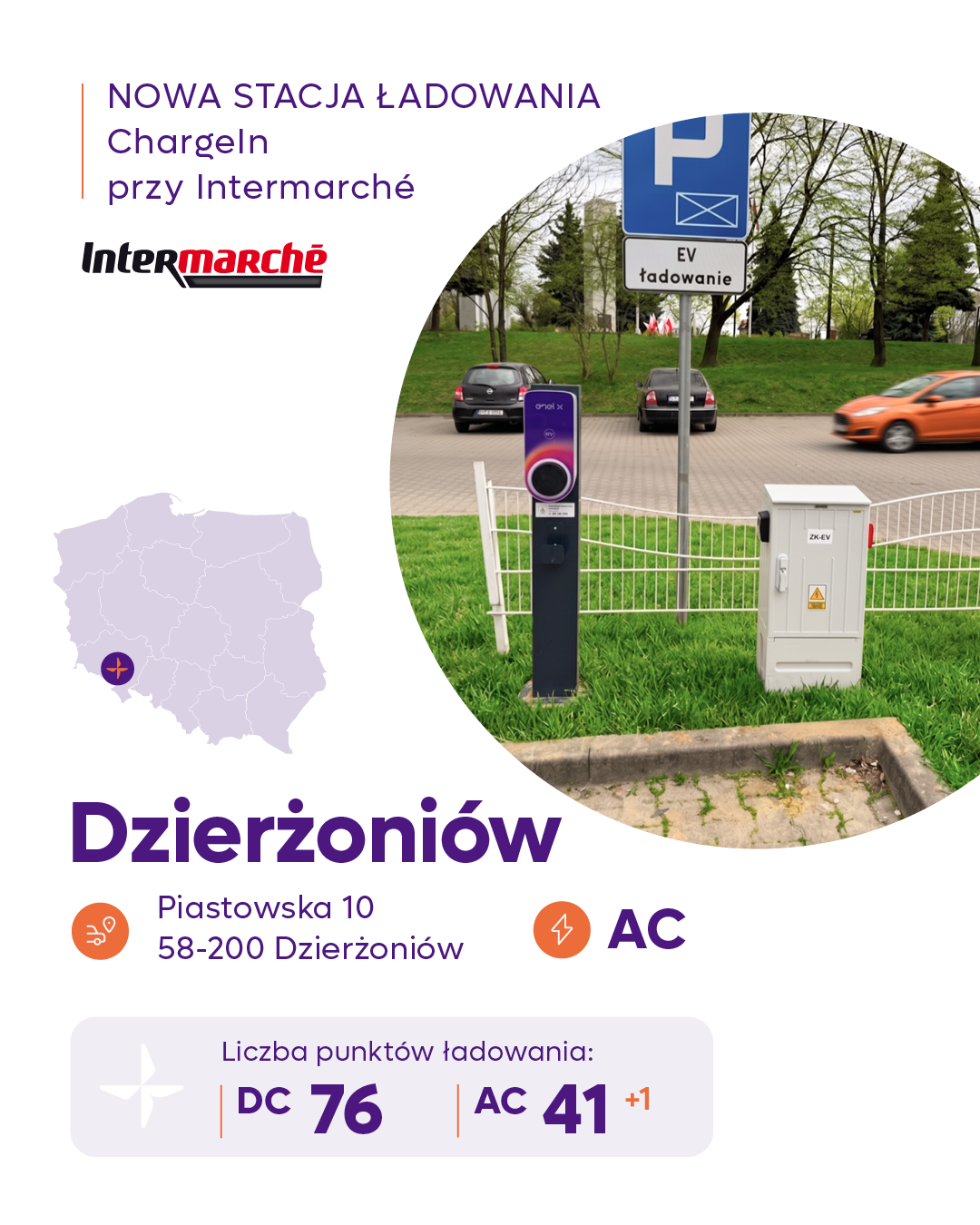 Stacja ładowania w Dzierżoniowie