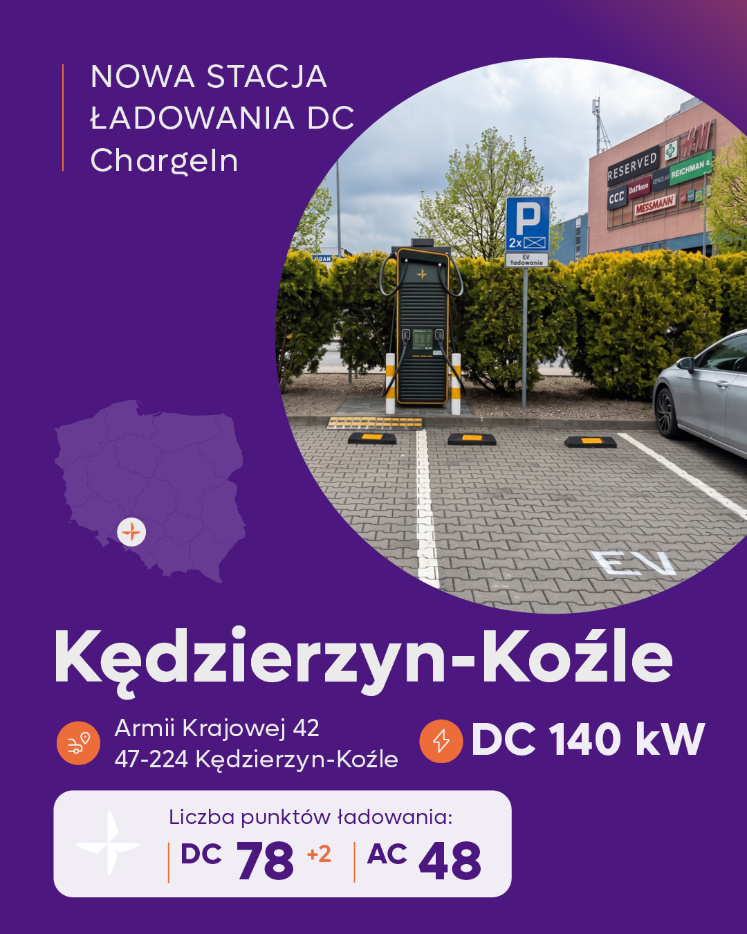 Stacja DC 140 kW w Kędzierzynie-Koźlu